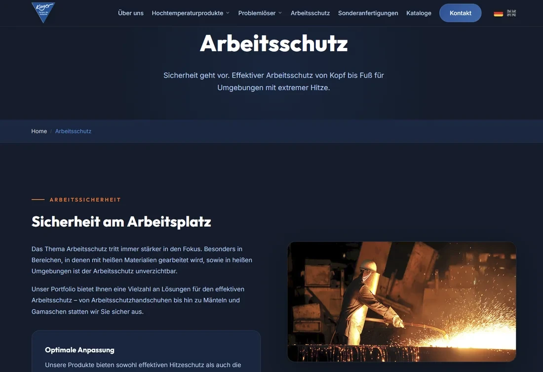 Informationsseite zum Arbeitsschutz bei Kager